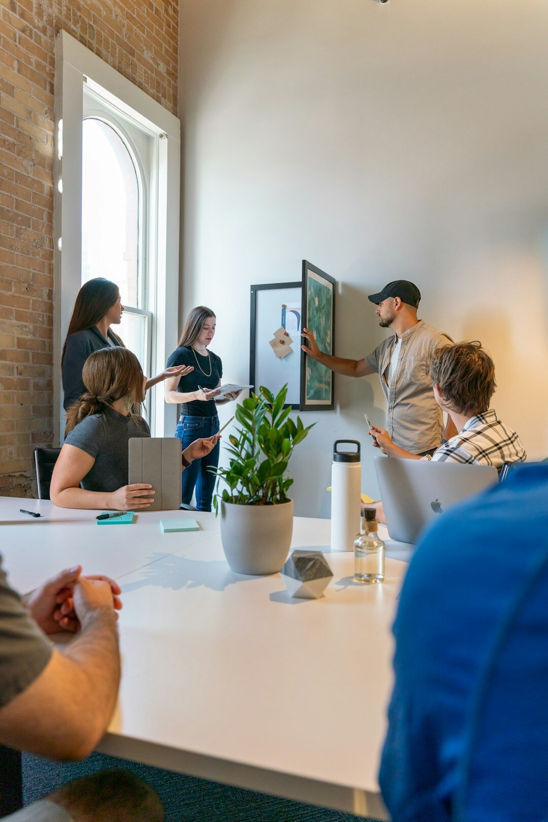 team discussion in office