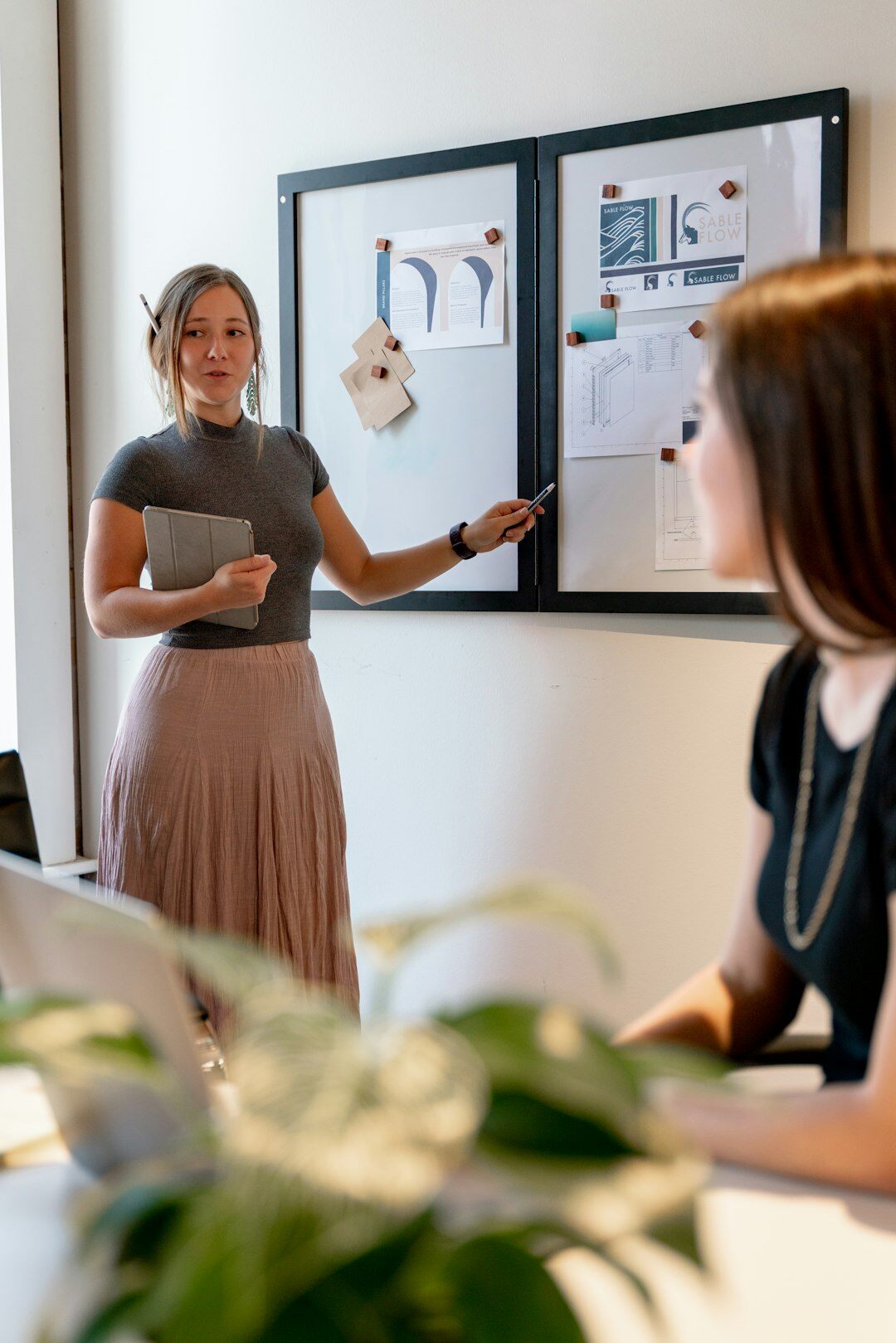 woman leading business discussion