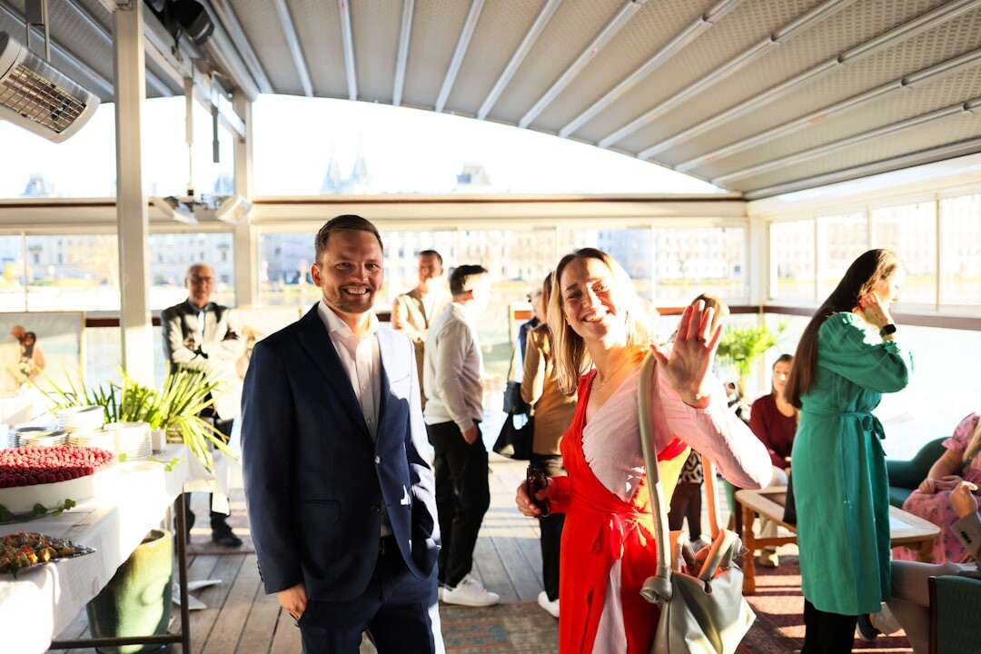 business people networking at event