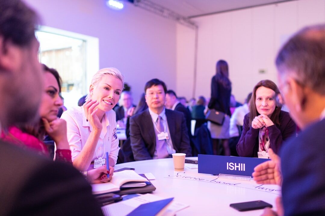 business people at networking event