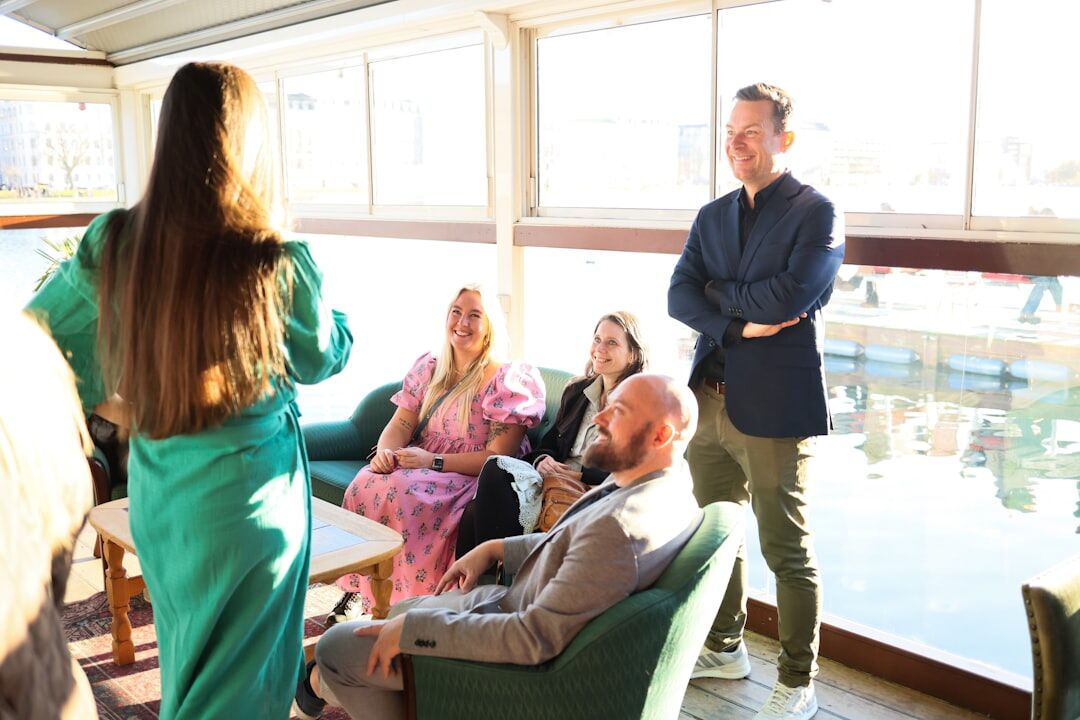 business people networking at event